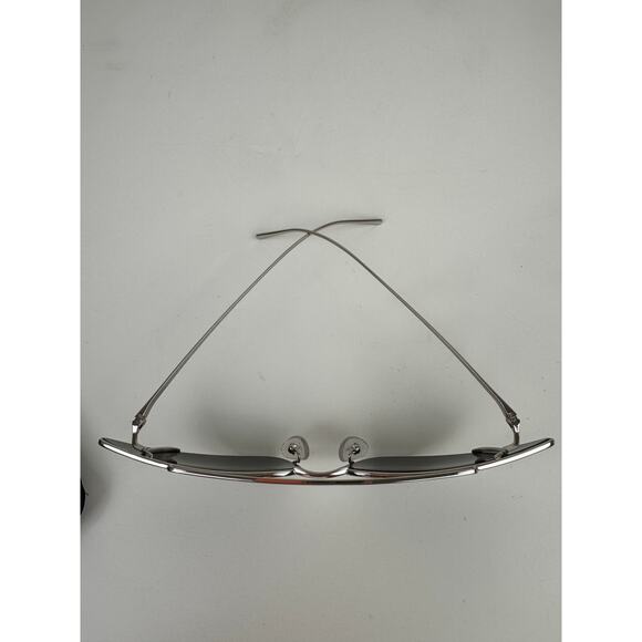 Prada SPR 63U Silver Metal Frame Dark Gray Lens Fashion Cat Eye Sunglasses RARE main image 4